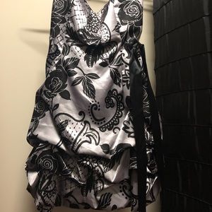 Beautiful black and grey strapless dress new